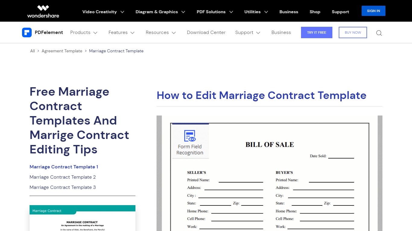 Marriage Contract Template: Free Download - Wondershare PDFelement
